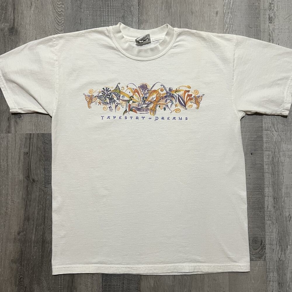 VTG Tapestry of Dreams Epcot Disney World White Graphic Tee Retro Y2K Size M